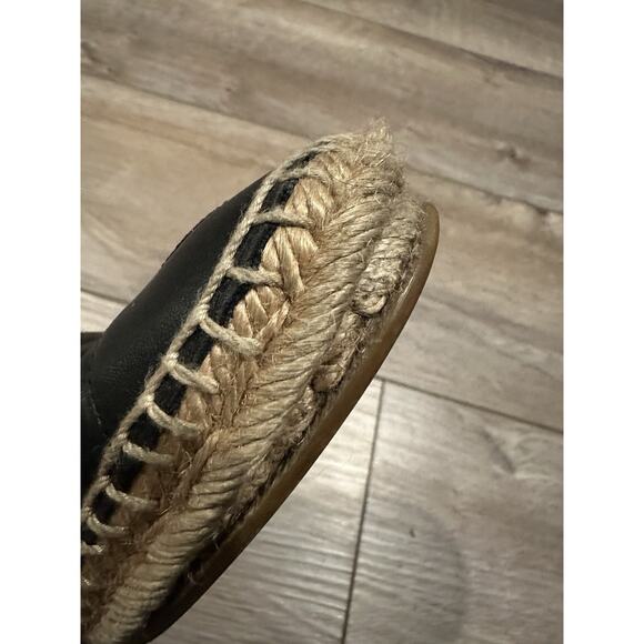 Tory Burch Black Leather Espadrille Size 7M - READ DESCRIPTION - Picture 13 of 13